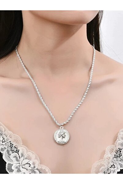 ESUSO تسليط الضوء على سلسلة المرأة ميدالية قلادة فضية