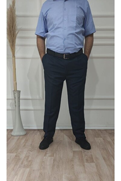 nacar çarşı Men's Classic Cut Pleated Fabric Trousers