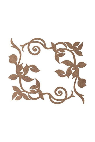 STENCİLTASARIM C140 Sarmaşık Ikili Aplik.lazer Kesim, Ham Ahşap, Dekoratif Bo...
