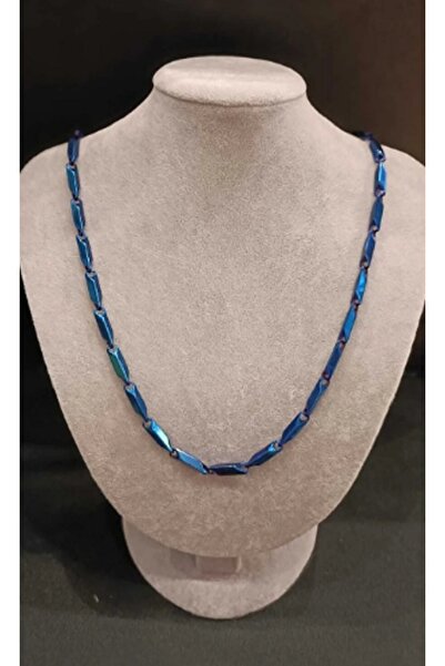 UBUH SHOP Lacivert Küp Üçgen Model Unisex Kolye