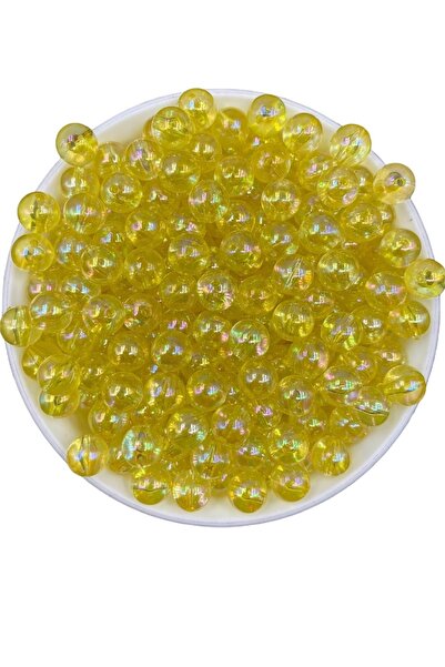 Hedef Bijuteri 10 ملم خرز أكريليك كروي جانجان أصفر اللون، مجوهرات، خرز صناعة ...