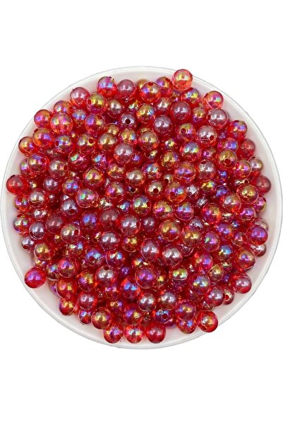 Hedef Bijuteri خرز كرة أكريليك ملون فوشيا داكن 8 مم، خرز لصنع الحقائب (50 جرا...