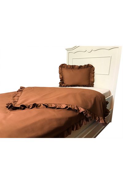 MundoLindo Σετ Παπλωματοθήκη Frilly Boho Brown Μονό 2 τεμάχια 160 Χ 220 εκ.