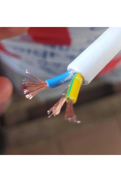 OGS 3x2.5 Ttr 40 Metre Çok Telli Beyaz Renk Izolasyonlu Topraklı Üçlü Grup Priz Seyyar Uzatma Kablosu