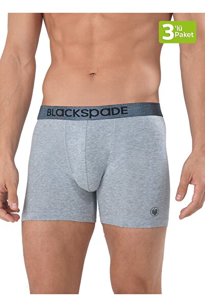Blackspade Men's Gray 3-Piece Modern Basics Boxer with Waist Elastic 9473-1