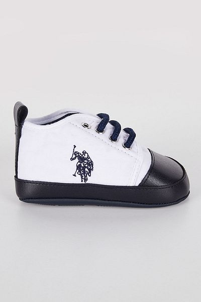 U.S. Polo Assn. U.S. Polo Assn Licensed White Lace-Up Baby Boy Shoes