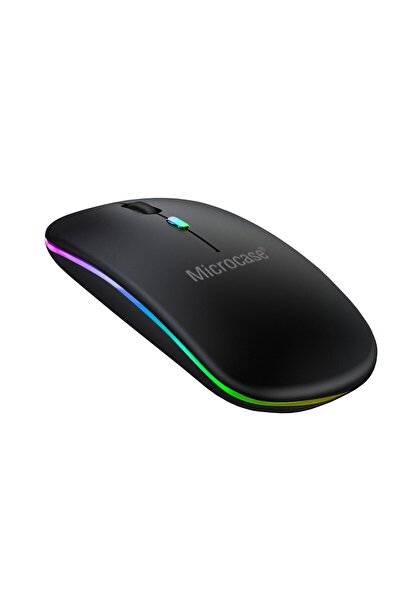 Microcase 1600 Dpı Şarj Edilebilir 2.4 Ghz Rgb Işık Çift Modlu Bluetooth Mouse - Al2767 Siyah