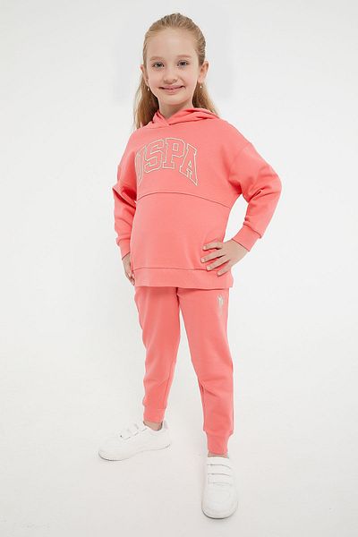 U.S. Polo Assn. 1205v1 Costum de trening pentru fete clasic Coral cu licență