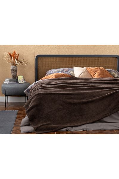 English Home Κουβέρτα Softy Wellsoft Διπλή 200x220 εκ. Σοκολάτα