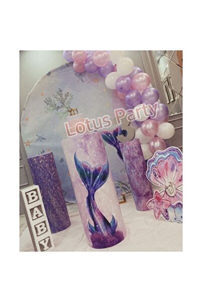 LOTUS PARTY مجموعة بالونات بتصميم حورية البحر مكونة من 30 قطعة - (أبيض - أرجو...