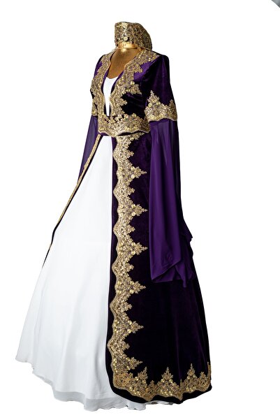 DolunayModa Kaftan Bindallı Yeni Sezon Gold Dantelli