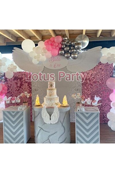 LOTUS PARTY طقم بالونات 30 قطعة ( وردي - أبيض - كروم فضي )