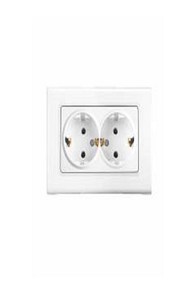 ELBİ Zena White Flush Mount 2-Piece (مزدوج) إطار مقبس مؤرض