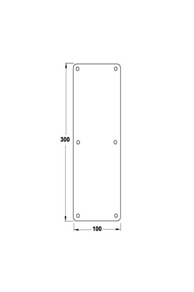Hafele Push Plate 1.5x100x300mm Matte Stainless Steel 987.11.340