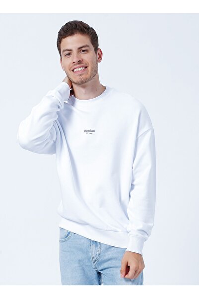Jack & Jones Bisiklet Yaka Beyaz Erkek Sweatshırt 12213688_jprblakam Brandıng...