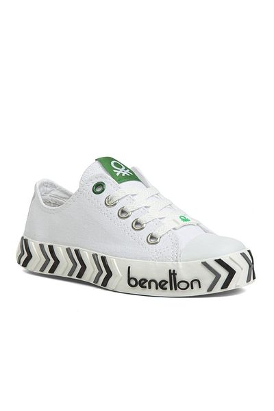 Benetton ® |   Bn-30635-3374 Alb Negru - Pantofi sport pentru copii