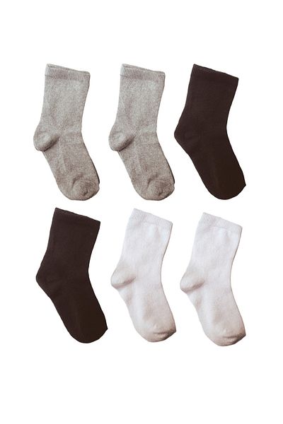 SOCKSHION Детски чорапи до глезена, 6 чифта, обикновени, класически