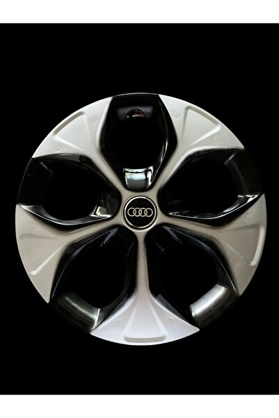 Safran Audı Logolu 15’ınc 4’lü Siyah Gri Jant Kapağı Uyumlu