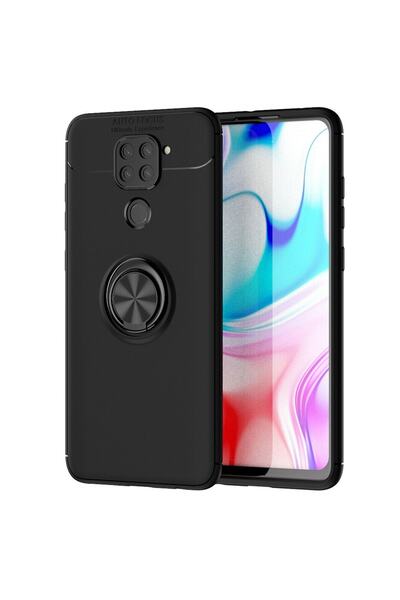 Smart Tech Xiaomi Redmi Note 9 Yüzüklü Power Silikon Kılıf Uyumlu