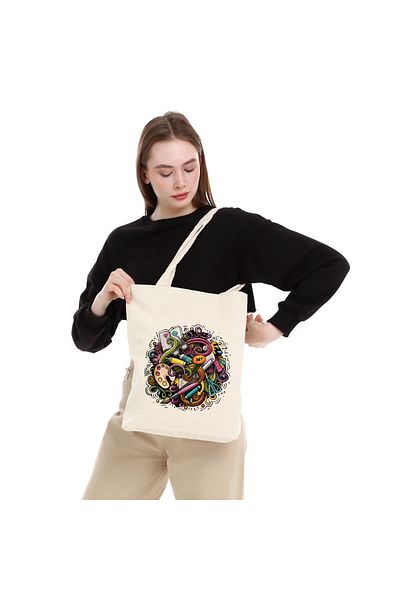 BAGAND Τυπωμένη ακατέργαστη υφασμάτινη τσάντα Art Design