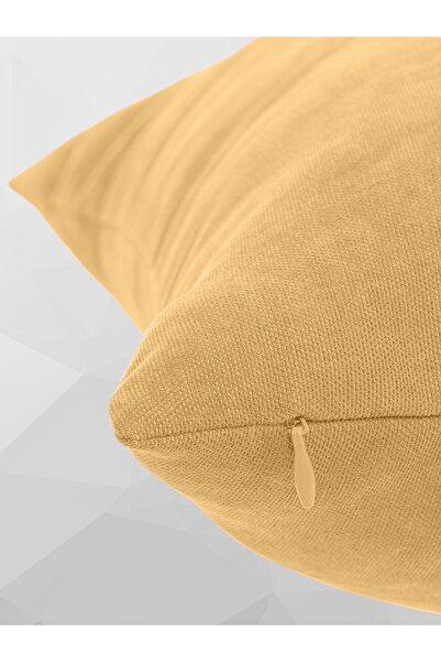 Cortibo Barcelona Throw Pillow Cover Dark Yellow