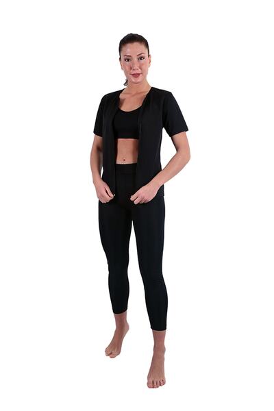 secret moda Σετ φόρμας σάουνας Icgimod με κοντό μανίκι με φερμουάρ