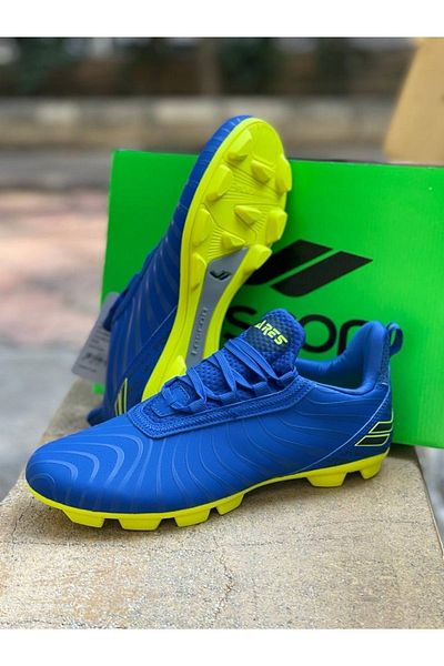 Lescon Ghete de fotbal pentru bărbați Ares Blue Neon Yellow