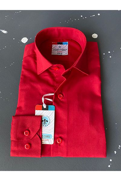 Louis Kids Plain Red School Children's Shirt