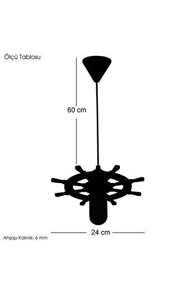 Morvizyon Dekoratif Dümen Doğal Ahşap Sarkıt Avize - M204 Kahve