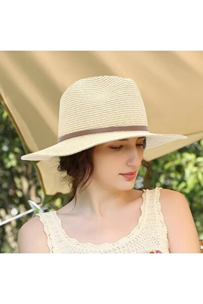 Kardelen Butik Denizli Καπέλο τζαζ Panama Luxury Straw (57-58 cm) (Unisex) (Δ...