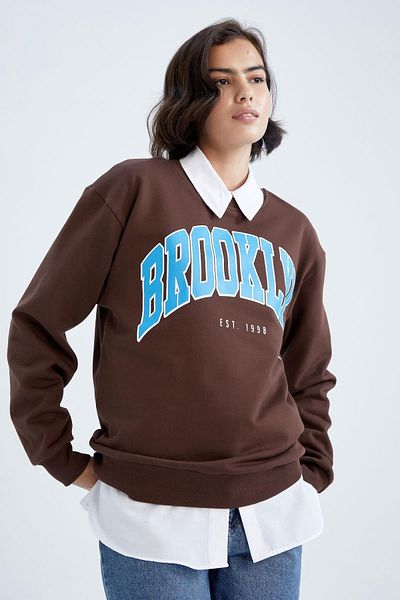 DeFacto Φούτερ με κανονική εφαρμογή Crew Neck