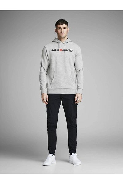 Jack & Jones Ανδρικό φούτερ σε ανοιχτό γκρι - 12137054 Jjecorp Old Logo