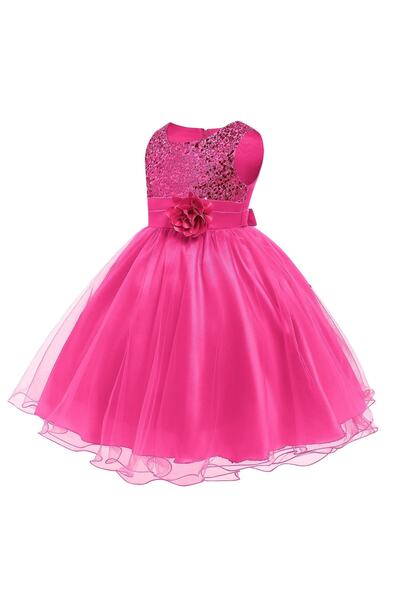 Moda Sitesi Kız Çocuk Pullu Payetli Abiye Elbise