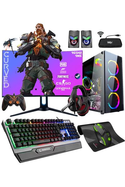 Zeiron Titan X44 Ryzen 5 3600 16gb 512gb M.2 Ssd Gtx1050ti 27" 165hz Curved O...