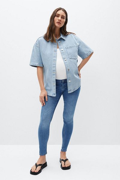MANGO Woman Pantaloni albastru plictisitor de damă17032513