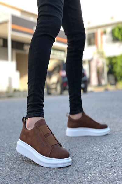 Rainon Store Tan Leather Elastic Men's Sneaker