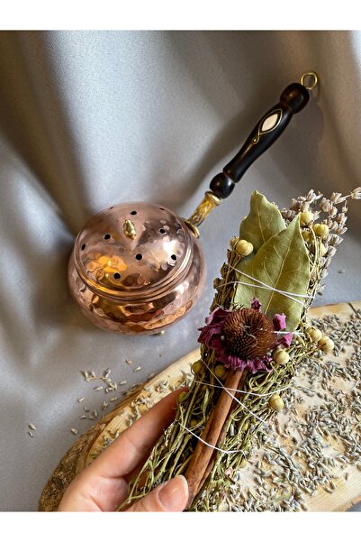 ERATOS El Işçiliği Bakır Tütsülük Ve 1 Adet Doğal Arındırıcı Tütsü Demeti