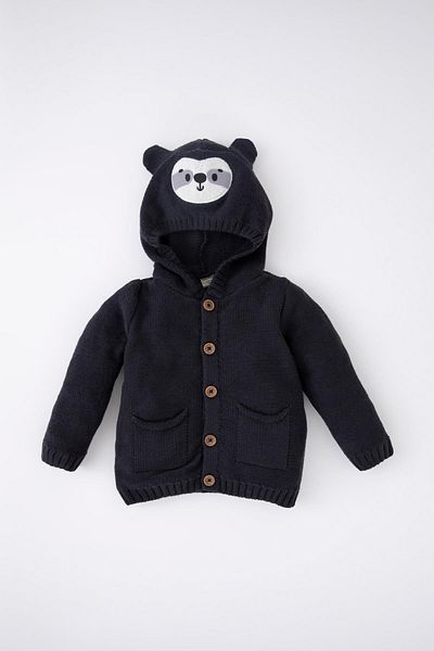 DeFacto Baby Boy Animal Patterned Hooded Cardigan