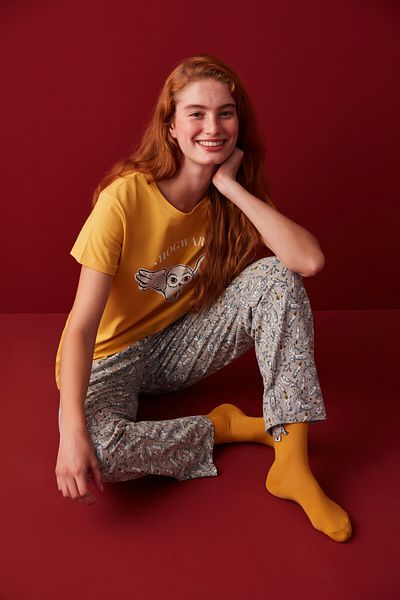 Penti Multicolored Hogwarts Checked Pajama Set-Harry Potter Collection