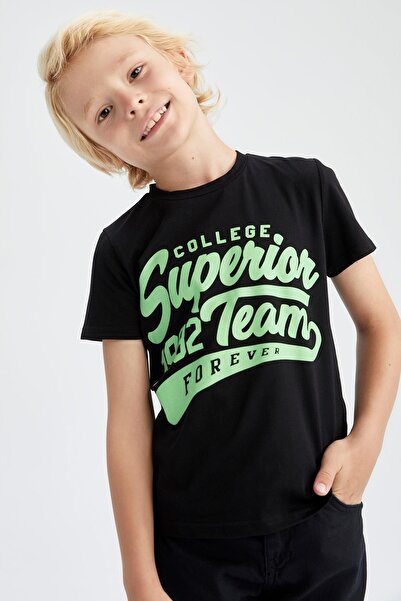 DeFacto Μπλουζάκι με κοντό μανίκι για αγόρι με λαιμόκοψη