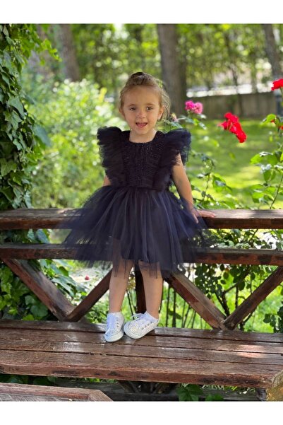 Pumpido Simli Taç Model Kız Çocuk Elbise