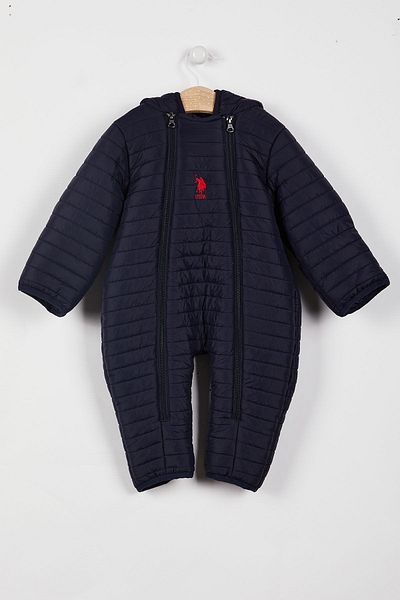 U.S. Polo Assn. Licensed Zippered Navy Blue Baby Cosmonaut Coat