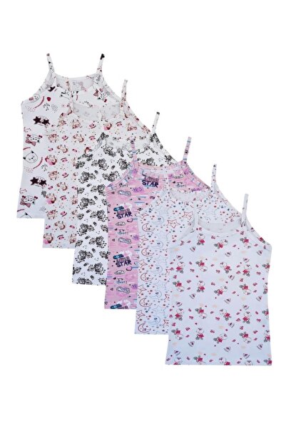 Mark Girl's Patterned Undershirt 6 Pieces