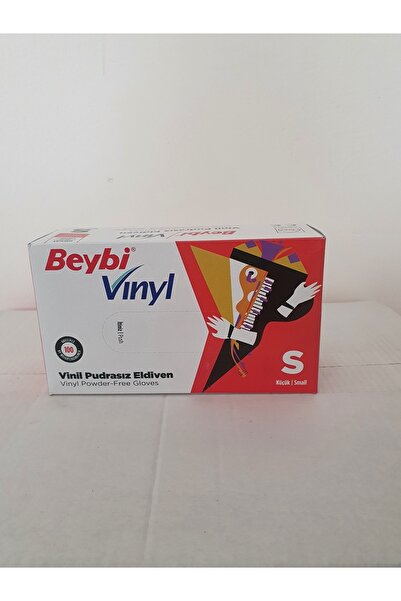 Beybi قفاز فحص فينيل خالي من البودرة (فينيل) (صغير) 20×100 1 علبة