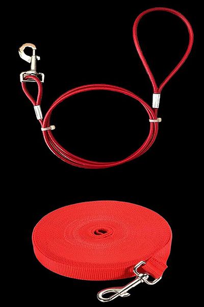 LİDERSAN ÇELİK 1.5 Meters Steel Dog Lead Rope +10 Meters Dog Collar Lead Strap