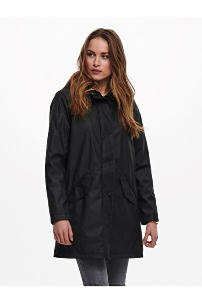 ONLY 15206116 Onlsally Raincoat Otw Noos Γυναικείο παλτό Μαύρο/μαύρο Teddy