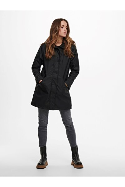 ONLY 15206116 Onlsally Raincoat Otw Noos Γυναικείο παλτό Μαύρο/μαύρο Teddy