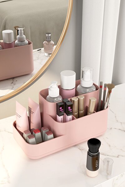 DOVİHOME منظم المكياج ومستحضرات التجميل من إيلانور، وردي بودرة