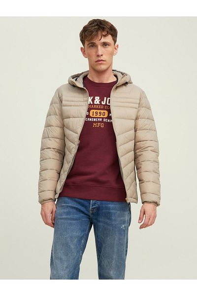 Jack & Jones 12211785   Jack Jones Jjehero Puffer Hood Sn Ανδρικά παλτό Πιατικά