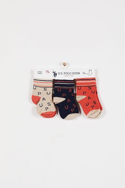 U.S. Polo Assn. Licensed Alphabet Sand Baby Boy Socks
